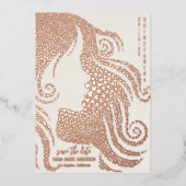 quinceañera meisje silhouet roze Folie harten ivoo Folie Feestdagenkaart (Voorkant)