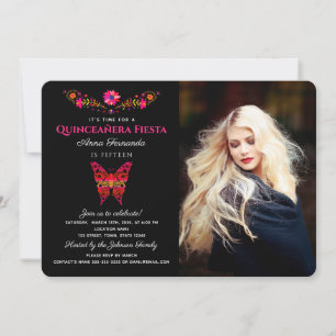 Quinceañera Mexicaans Feest Bloemige Uitnodiging