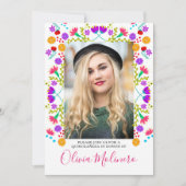 Quinceanera Mexicaanse Fiesta Bloemen Wit Foto Kaart (Voorkant)