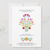 Quinceanera Mexicaanse Fiesta Bloemen Wit Foto Kaart (Achterkant)