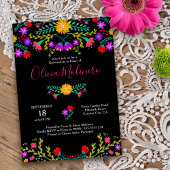 Quinceanera Mexicaanse Fiesta Kleurrijke Bloemen Z Kaart