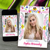 Quinceanera Mexicaanse Fiesta Party Wit Foto Kaart