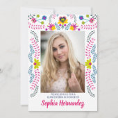 Quinceanera Mexicaanse Fiesta Party Wit Foto Kaart (Voorkant)