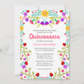 Quinceanera Mexican Fiesta Floral 15e verjaardag Kaart (Voorkant)
