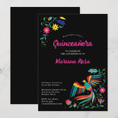 Quinceanera Mexican Fiesta Floral Birthday Kaart (Voorkant / Achterkant)
