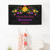 Quinceanera Mexican Fiesta Floral Birthday Spandoek (Insitu)