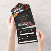 Quinceañera mexican fista florood all in one uitnodiging (Afscheurbaar)