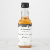 Quinceañera Mini Liquor Fles Zwart en Goud Likeurfles Etiket (Voorkant)