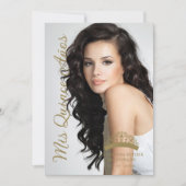 Quinceañera Minimale Fancy fotokalligrafie Kaart (Voorkant)
