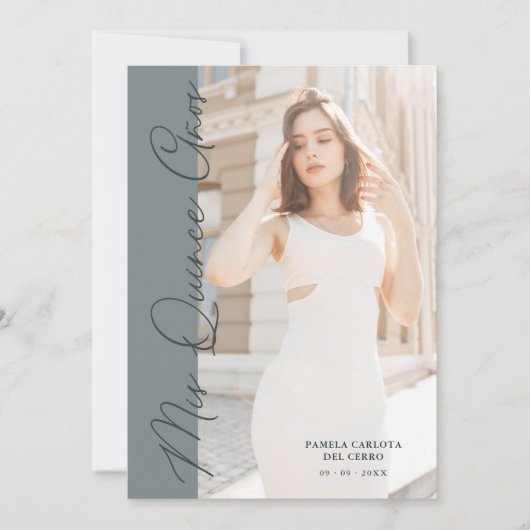 Quinceañera Minimalist Photo Funny Typography Kaart (Voorkant)