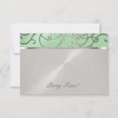Quinceanera Mint Green en Silver Filigree Swirls Kaart (Voorkant)