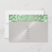 Quinceanera Mint Green en Silver Filigree Swirls Kaart (Achterkant)