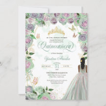 Quinceanera Mint Green Rozen Elegant Butterflies I