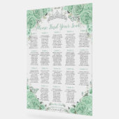 Quinceañera Mint Groen Bloemen Zilver Zitje Acryl Bord (Hoek)