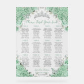 Quinceañera Mint Groen Bloemen Zilver Zitje Acryl Bord (Voorkant)