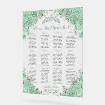 Quinceañera Mint Groen Bloemen Zilver Zitje