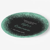 Quinceanera Mint Groene Faux Glitter Papieren Bordje (Gekanteld)