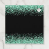 Quinceanera Mint Groene Jurk Faux Glitter Bedankjes Labels (Achterkant)