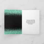 Quinceanera Mint Groene Jurk Faux Glitter Kaart (Binnen)