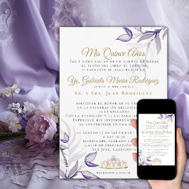 Quinceañera Mis Quince Años Follaje Morado Kaart