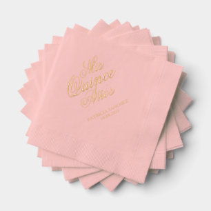 Quinceanera Mis Quince Anos Pink Custom Name Folie Servetten