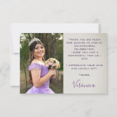 Quinceañera mis quince bedankkaart (Achterkant)