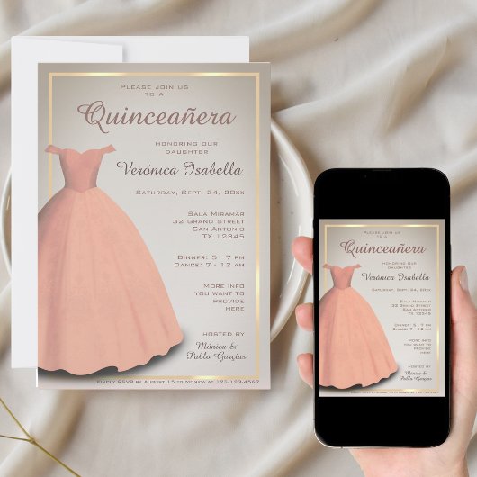 Quinceañera mis quince feest uitnodiging