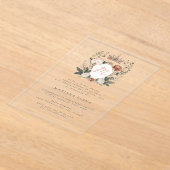 Quinceañera mis Quince Flower Crest Monogram Acryl Uitnodigingen (Laagn)