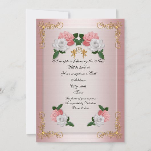 Quinceanera Mis uitnodiging 15e Verjaardag elegant (Achterkant)