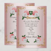 Quinceanera Mis uitnodiging 15e Verjaardag elegant (Voorkant / Achterkant)