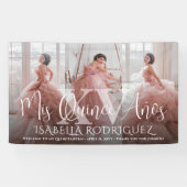 Quinceañera Mis XV 3 Fotocollage 15e verjaardag Spandoek (Horizontaal)