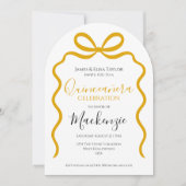 Quinceanera Modern Ribbon Lijst Kaart (Voorkant)