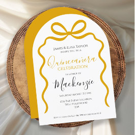 Quinceanera Modern Ribbon Lijst Kaart