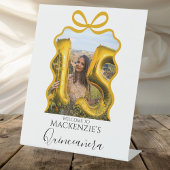 Quinceanera Modern Ribbon Lijst Reclamebord Met Voetstuk