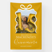 Quinceanera Modern Ribbon Lijst Spandoek (Verticaal)