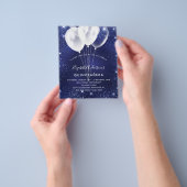 Quinceanera navy blue ballonvaardige uitnodiging t flyer (Hand)
