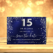 Quinceanera navy blue save the date