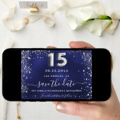Quinceanera navy blue save the date