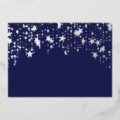 Quinceanera navy blue Silver Save the Date Folie Feestdagenkaart (Achterkant)