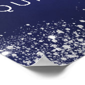 Quinceanera navy blue Silver welkom Poster (Hoek)