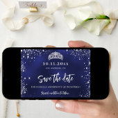 Quinceanera navy blue tiara glamoureus save the date