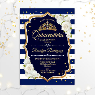 Quinceanera - Navy Gold White Kaart