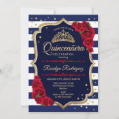 Quinceanera - Navy Goud Rood Kaart (Voorkant)
