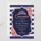 Quinceanera - Navy Roos Gold Kaart (Voorkant)