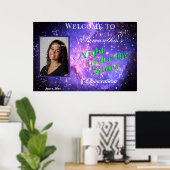 Quinceanera Neon Onder de Sterren Melkweg Quince Poster (Thuiskantoor)