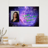 Quinceanera Neon Onder de Sterren Melkweg Quince Poster (Keuken)