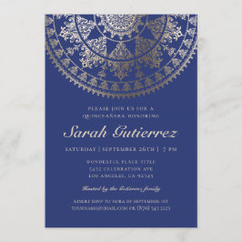 Quinceañera nodigt goudolie uit tot de zon Mandala Kaart