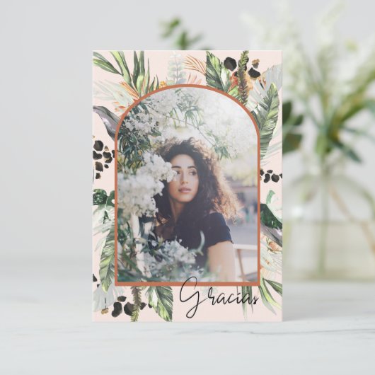 Quinceañera | Oerwoud Griekenland en Terra Cotta Bedankkaart (Staand voorkant)