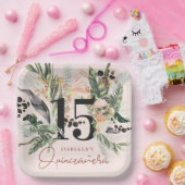 Quinceañera | Oerwoud Griekenland en Terra Cotta Papieren Bordje (Feest)