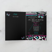 Quinceanera of Sweet 16 Butterfly Uitnodiging, Roz (Binnen)